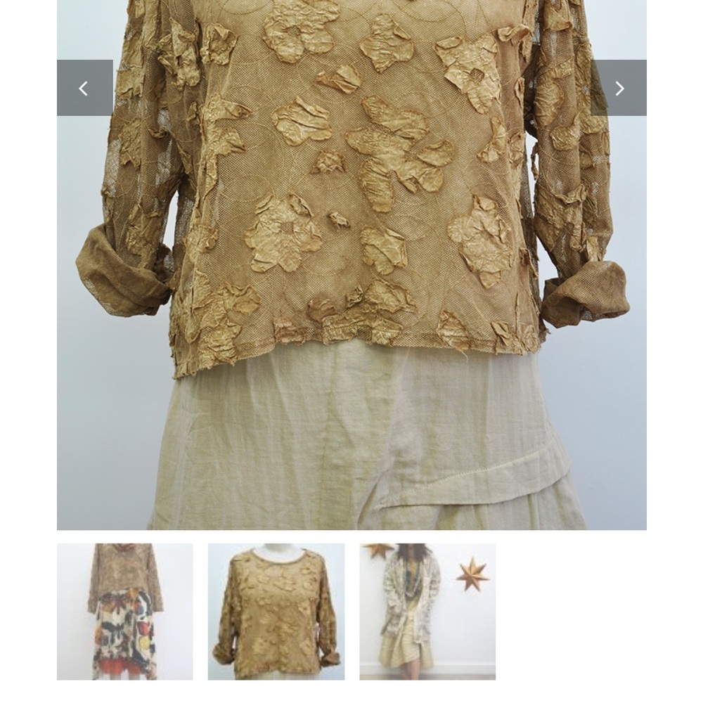 Krista Larson Flower Tulle Crop T-Shirt Long Sleeve
